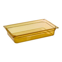 Carlisle 10401B13 StorPlus Full Size Amber High Heat Plastic Food Pan - 4" Deep