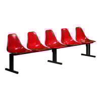 Sol-O-Matic Five-Person Holly Red Modular Seating Unit