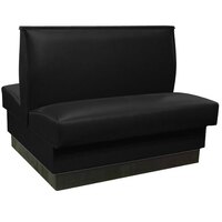 American Tables & Seating 45 1/2" Long Black Plain Double Back Fully Upholstered Booth - 42" High