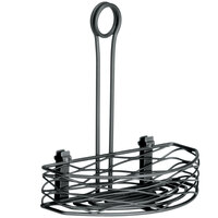 Tablecraft BK167912 Artisan Versa 5 3/4" Black Wire Half Condiment Caddy