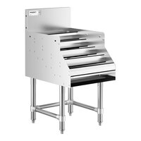 Regency Spec Line 18" Five-Tiered Stainless Steel Liquor Display Rack - 24" Deep
