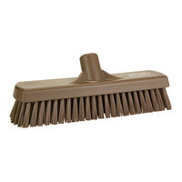 Vikan 706066 12" Brown Wall / Floor Scrub Head with Stiff Bristles