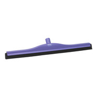 Vikan 77548 23 5/8" Purple Double Foam Floor Squeegee with Plastic Frame