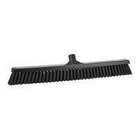 Vikan 31949 24" Black Push Broom Head with Flagged / Unflagged Bristles