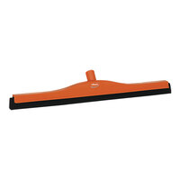 Vikan 77547 23 5/8" Orange Double Foam Floor Squeegee with Plastic Frame