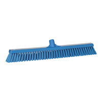 Vikan 31943 24" Blue Push Broom Head with Flagged / Unflagged Bristles