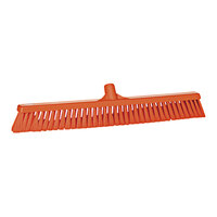 Vikan 31997 24" Orange Push Broom Head with Flagged Bristles