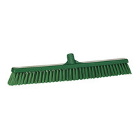 Vikan 31942 24" Green Push Broom Head with Flagged / Unflagged Bristles