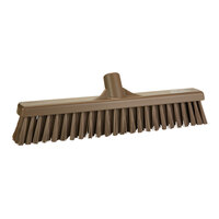 Vikan 317466 16 1/8" Brown Push Broom Head with Flagged / Unflagged Bristles