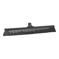 Vikan 31999 24" Black Push Broom Head with Flagged Bristles