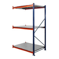 Interlake Mecalux 96" x 24" x 96" Blue / Orange Bulk Rack Starter with Steel Decking M0085651