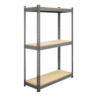 Interlake Mecalux 72" x 30" x 84" Gray Heavy-Duty Rivet Shelving with Wooden Panels U0207753