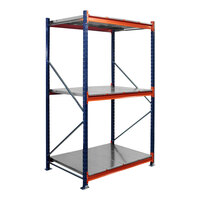 Interlake Mecalux 84" x 36" x 144" Blue / Orange Bulk Rack Starter with Steel Decking M0085680
