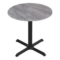 Holland Bar Stool EuroSlim 32" Round Greystone Indoor / Outdoor Table with Cross Base