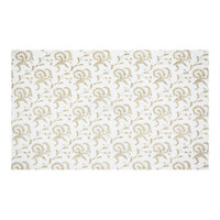 14 5/8" x 8 7/8" 3-Ply Glassine 5 lb. White Candy Box Pad with Gold Floral Pattern - 50/Case