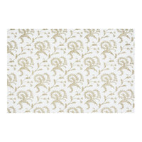 10 7/8" x 7 1/8" 3-Ply Glassine 1 1/2 lb. White Candy Box Pad with Gold Floral Pattern - 100/Case