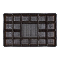 9 5/16" x 6" x 15/16" Brown 21-Cavity Candy Tray - 250/Case