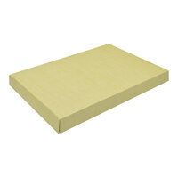 11" x 7 1/4" x 1 1/8" 2-Piece 1 1/2 lb. Gold Linen Candy Box - 250/Case