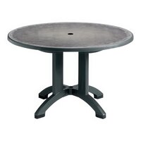 Grosfillex Aquaba 48" Round Zinc Resin Table with Charcoal Legs