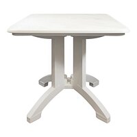 Grosfillex Aquaba 32" x 32" Square White Resin Table with White Legs