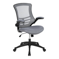 Flash Furniture Kelista Dark Gray Mesh Mid-Back Office Chair with Black Frame and Flip Up Arms