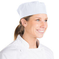Chef Revival Customizable White Mesh Top Baker's Skull Cap / Pill Box Hat - Large Size