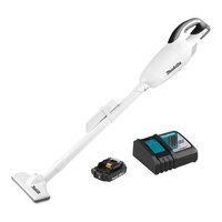 Makita XLC02RB1W 18V LXT Lithium Ion Cordless Brushed Compact White Vacuum Kit - 2.0 Ah