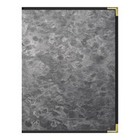 H. Risch, Inc. MET-PKT-8V Steel Brushed Metallic 8 1/2" x 11" Customizable 8 View Menu Cover