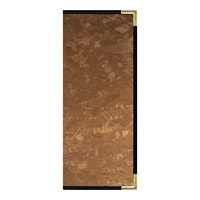 H. Risch, Inc. MET-PKT-6V Fools Gold Brushed Metallic 4 1/4" x 11" Customizable 6 View Menu Cover