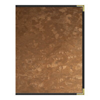 H. Risch, Inc. MET-PKT-8V Fools Gold Brushed Metallic 8 1/2" x 11" Customizable 8 View Menu Cover