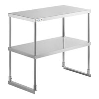 Avantco 178D1836 18" x 36 1/4" Stainless Steel Double Deck Overshelf