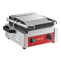 Avantco PG100S Commercial Panini Sandwich Grill with Smooth Plates and 8 1/2" x 8 1/2" Cooking Surface - 120V, 1750W