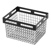 American Metalcraft Black Twilight 12 1/2" x 6 1/2" x 6" Black Metal Nestable Display Basket BNRB126