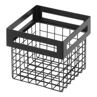 American Metalcraft Black Twilight 6 7/8" x 6 3/8" x 6" Black Metal Nestable Display Basket BNRB6