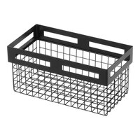 American Metalcraft Black Twilight 12 1/8" x 10" x 8" Black Metal Nestable Display Basket BNRB129