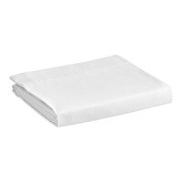 1888 Mills Naked T-300 120" x 114" King Size White Satin Weave Combed Cotton / Modal Flat Sheet - 12/Case