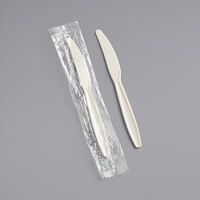 Choice Beige Heavy Weight Wrapped Polystyrene Plastic Knife - 1000/Case