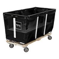 Royal Basket Trucks 44" Black Flatwork Ironer Truck with 2 Swivel and 2 Rigid Casters R44-KKW-FWC-4UNN