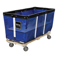 Royal Basket Trucks 50" Blue Flatwork Ironer Truck with 4 Swivel Casters R50-BBW-FWA-4UNN