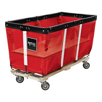 Royal Basket Trucks 56" Red Flatwork Ironer Truck with 4 Swivel Casters R56-RRW-FWA-4UNN