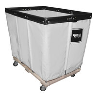 Royal Basket Trucks 15 Cu. Ft. Canvas Permanent Liner Basket Truck with Wood Base and 4 Swivel Casters R12-CCW-PMA-3UNN