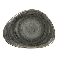 RAK Porcelain Rakstone Spot 12 13/16" x 9 13/16" Peridot Porcelain Flat Organic Plate - 6/Case