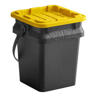 Tough Box 5 Gallon Black Bucket with Yellow Lid