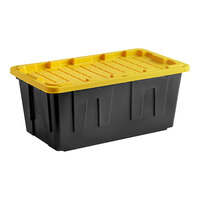 Tough Box 40 Gallon Black Storage Tote with Yellow Lid