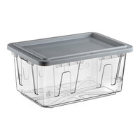 Tough Box 15 Gallon Clear Storage Tote with Gray Lid