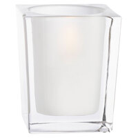 Sterno 80238 3 3/4" Frosted Clear Square Liquid Candle Holder