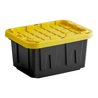 Tough Box 5 Gallon Black Storage Tote with Yellow Lid