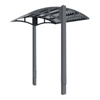 Paris Site Furnishings Shade Series 85 1/2" x 78" x 98 3/4" Graphite Gray Surface Mounted Steel Canopy with Diamond Mesh Perforations