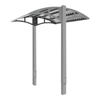 Paris Site Furnishings Shade Series 85 1/2" x 78" x 98 3/4" Window Gray Surface Mounted Steel Canopy with Diamond Mesh Perforations