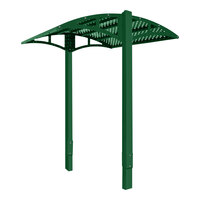 Paris Site Furnishings Shade Series 85 1/2" x 78" x 98 3/4" Moss Green Surface Mounted Steel Canopy with Basket Weave Perforations